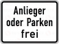 Preview: VZ 1020-31 Anlieger oder Parken frei