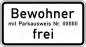 Preview: VZ 1020-32 Bewohner mit Parkausweis Nr. … frei