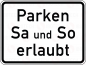 Preview: VZ 1042-37 Parken Samstag und Sonntag erlaubt