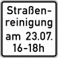 Preview: VZ 1042-50 Straßenreinigung (mit Zeit- und Datumsangabe)