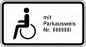Preview: VZ 1044-11 Nur Schwerbehinderte mit Parkausweis Nr. ….