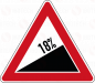 Preview: VZ 110-18 Steigung 18%