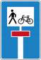 Preview: VZ 357-50 Für Radverkehr und Fußgänger durchlässige Sackgasse