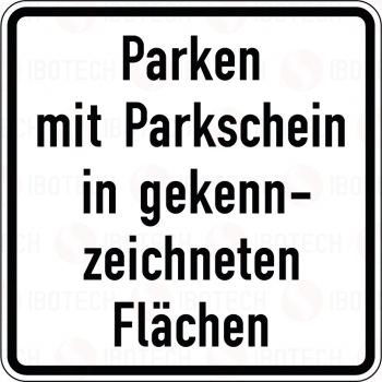 VZ 1053-53 Parken mit Parkschein in gekennzeichneten Flächen