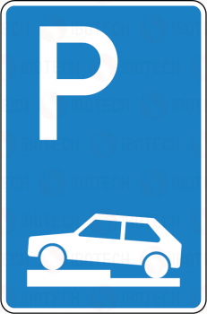 VZ 315-70 Parken auf Gehwegen halb quer in Fahrtrichtung links