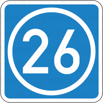 VZ 406-50 Knotenpunkte der Autobahnen, ein- oder zweistellige Nuer (in Kombination mit VZ 450-52)