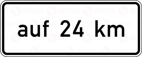 VZ 1001-35- auf XXkm (verbal)(in Verbindung mit Fahrstreifentafeln VZ 521 fortführend)
