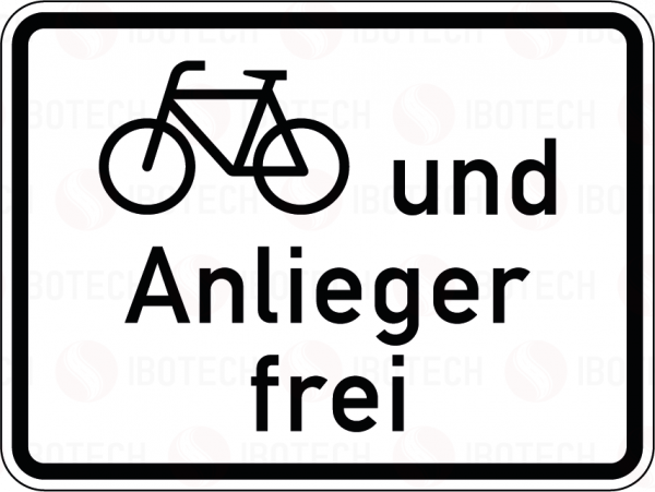VZ 1020-12 Radverkehr und Anlieger frei