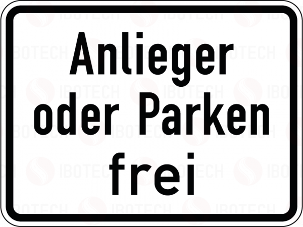 VZ 1020-31 Anlieger oder Parken frei