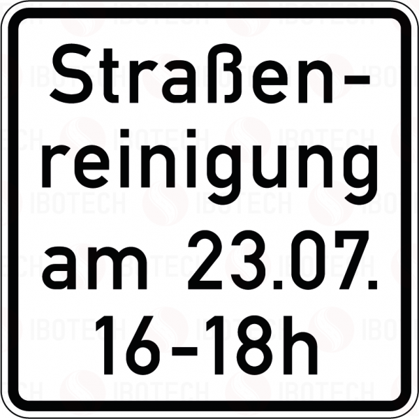VZ 1042-50 Straßenreinigung (mit Zeit- und Datumsangabe)