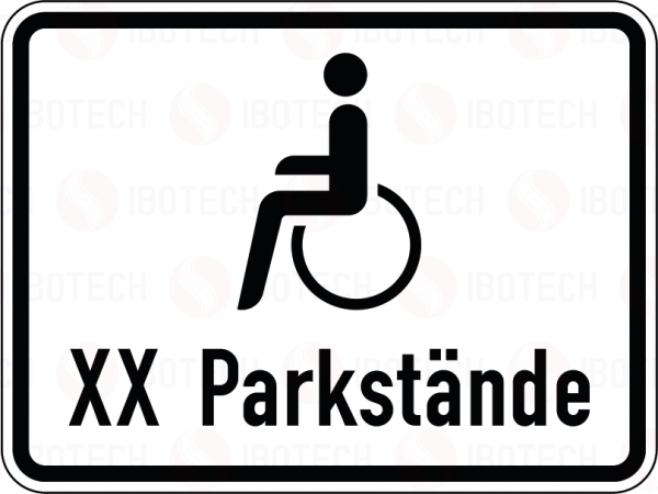 VZ 1044-12 Nur Schwerbehinderte mit außergewöhnlicher Gehbehinderung und Blinde mit Anzahl der Parkstände