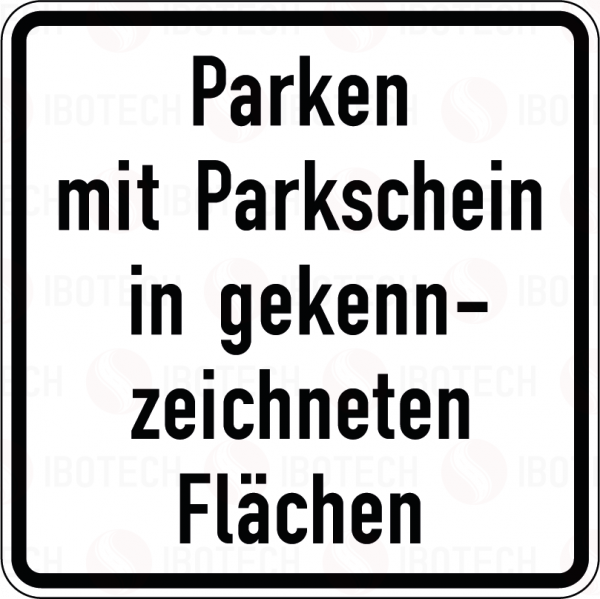 VZ 1053-53 Parken mit Parkschein in gekennzeichneten Flächen