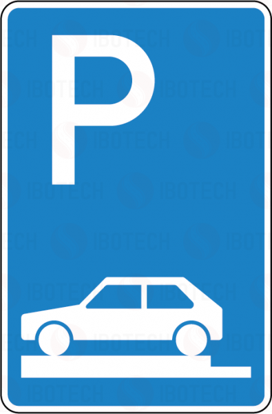 VZ 315-80 Parken auf Gehwegen ganz quer in Fahrtrichtung links