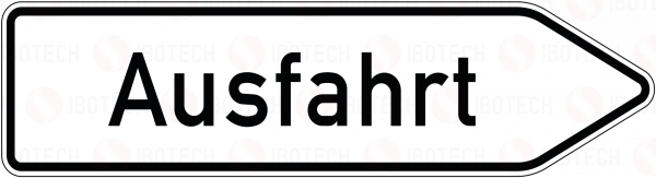 VZ 333.1-20 Ausfahrt von anderen Straßen außerhalb der Autobahn in weiß (in Verbindung mit VZ 332.1-20)