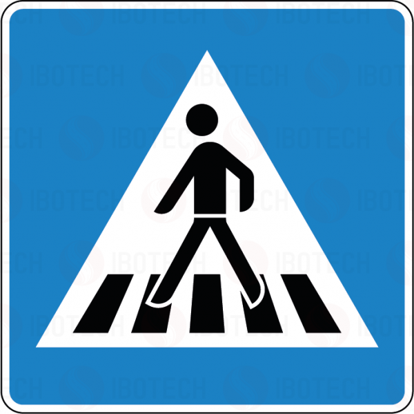 VZ 350-10 Fußgängerüberweg, Aufstellung rechts