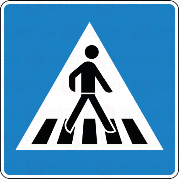 VZ 350-20 Fußgängerüberweg, Aufstellung links