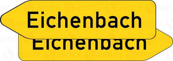VZ 419-40 Pfeilwegweiser auf sonstigen Straßen mit geringer Verkehrsbedeutung, doppelseitig