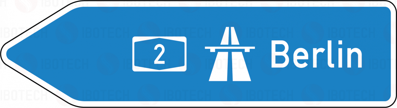 VZ 430-10 Pfeilwegweiser zur Autobahn, linksweisend