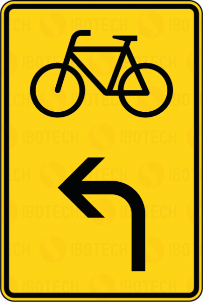 VZ442-13 Vorwegweiser für Radverkehr, linksweisend
