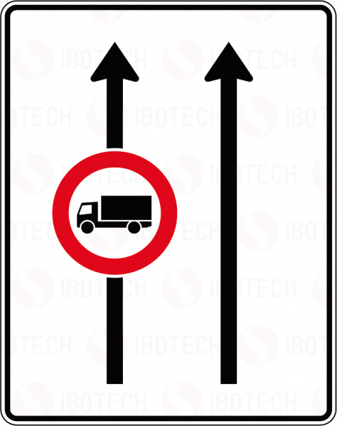 VZ 524-30 Fahrstreifentafel ohne Gegenverkehr mit integriertem VZ 253, 2-streifig in Fahrtrichtung