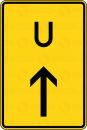 VZ 455.1-30 Ankündigung oder Fortsetzung der Umleitung, Vorankündigung geradeaus