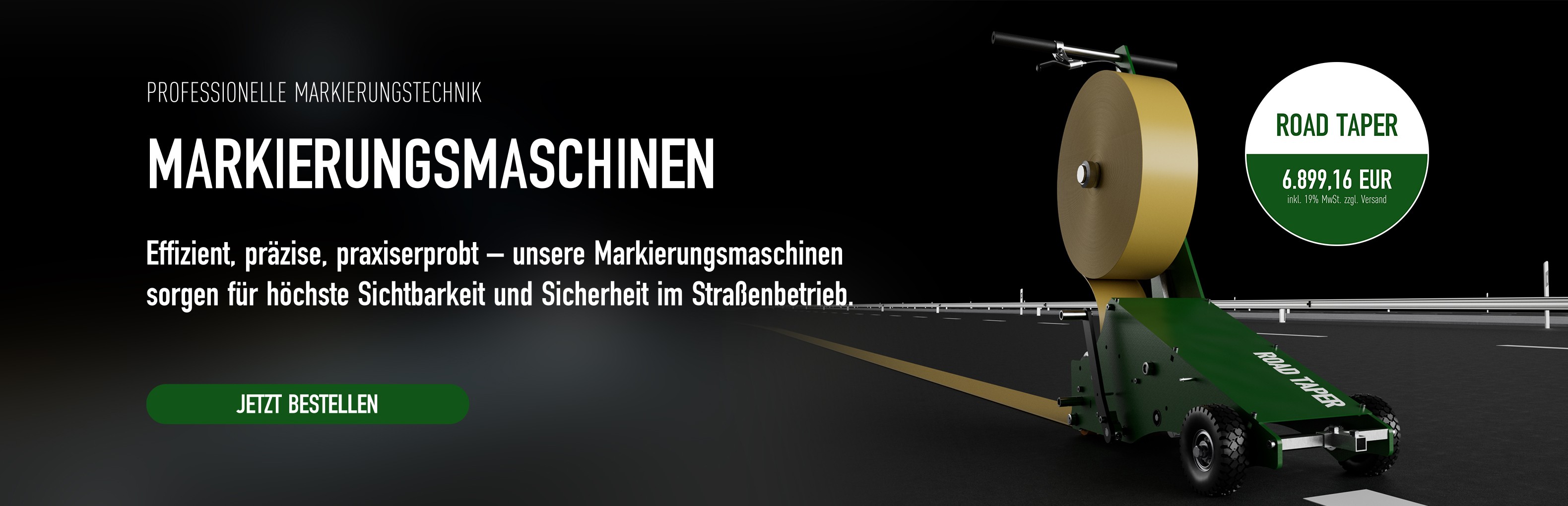 Road Taper – handgeführte Verlegemaschine für temporäre Fahrbahnmarkierungen